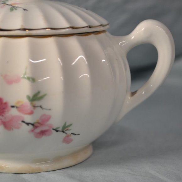 vintage W.S. George Bolero peach blossom 123A 16 oz sugar bowl with lid (214w) - Picture 8 of 14